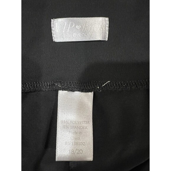 Avenue VIP KNITS Average Black Pants Elastic Pull On Waist Size 18/20 - Picture 5 of 6